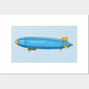 Airship cartoon illustration Posters and Art